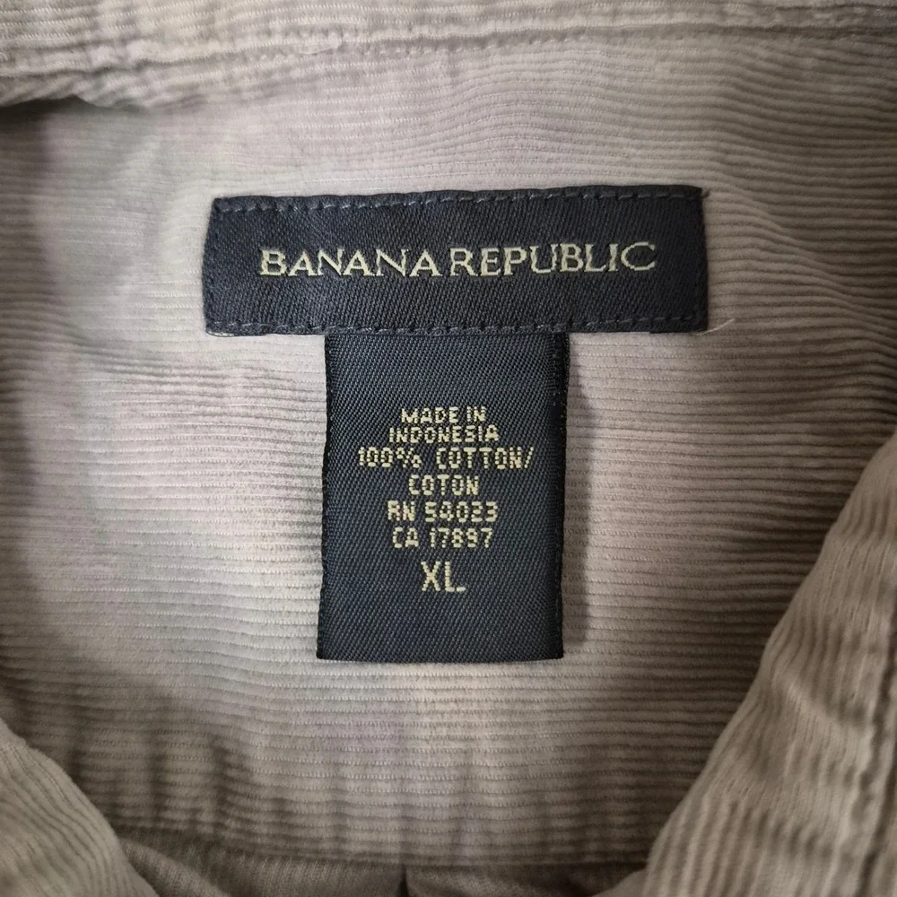 Banana Republic‎ Corduroy Shirt Mens XL Tan Long Sleeve Pockets Utility Workwear